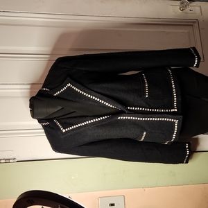 Black Blazer with Ribbon Detail